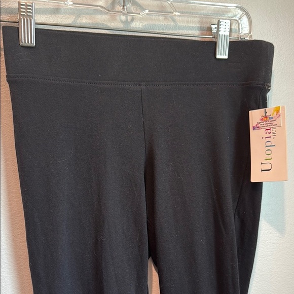 Utopia by HUE Small Cotton Black Leggings with Slits The Color Run - Picture 2 of 7
